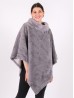 Soft Faux Fur Cape W/Fur Collar